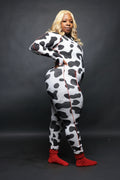 Rare Breed cow print jumpsuit