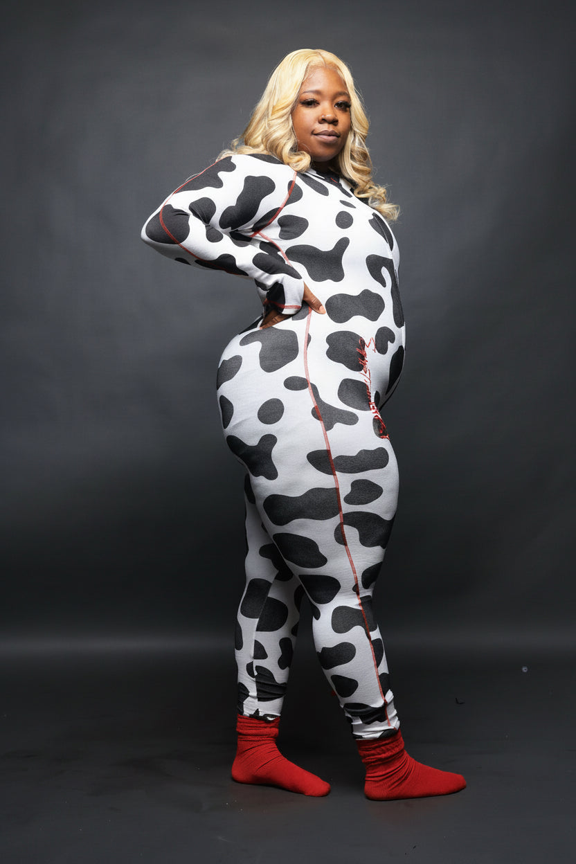 Rare Breed cow print jumpsuit