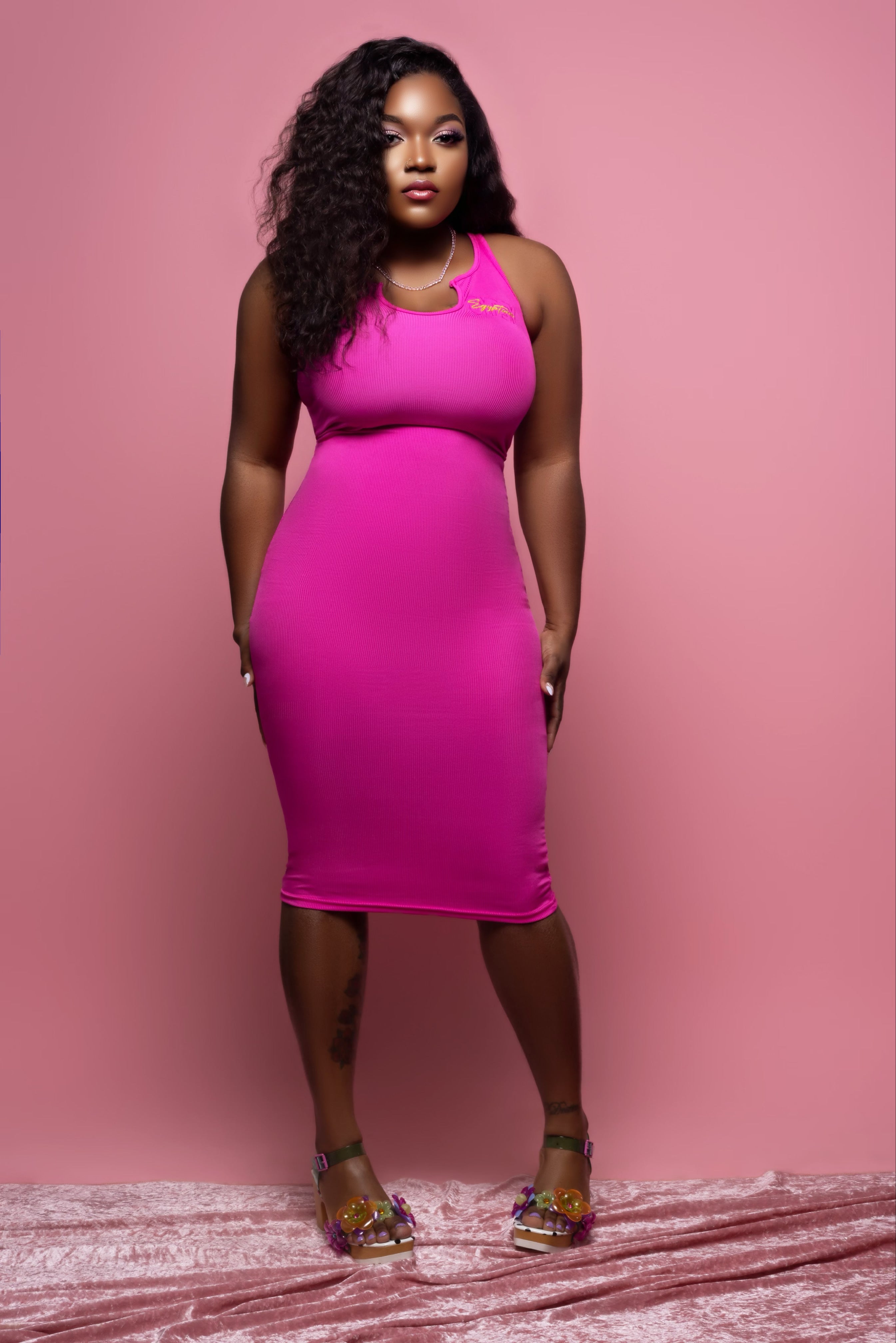 Sprung Overnight Midi Dress Large / Passionate Pink