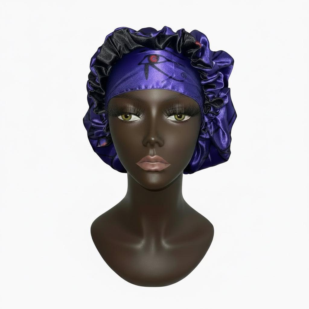 Satin  bonnet and wrap set