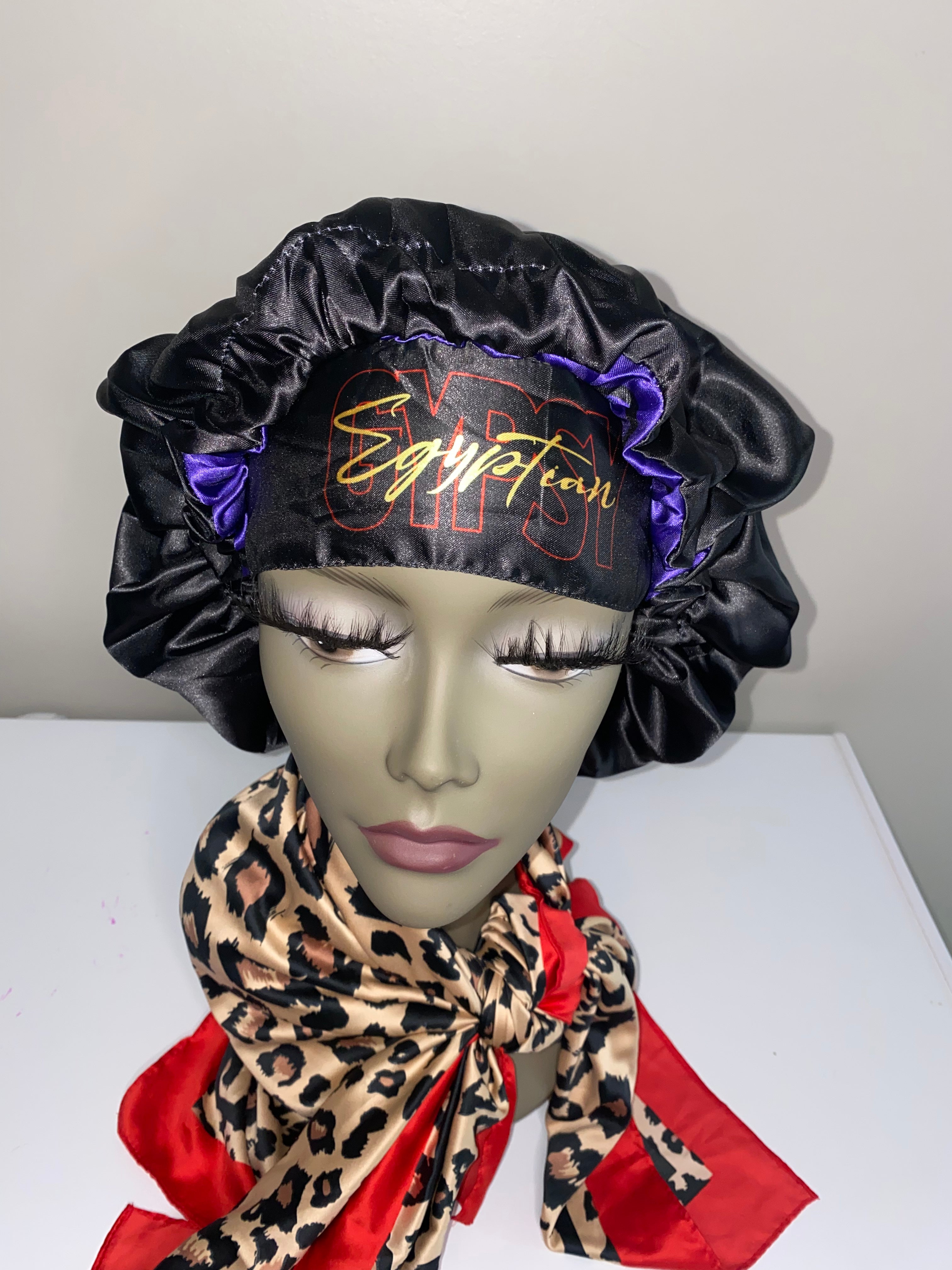 Satin  bonnet and wrap set